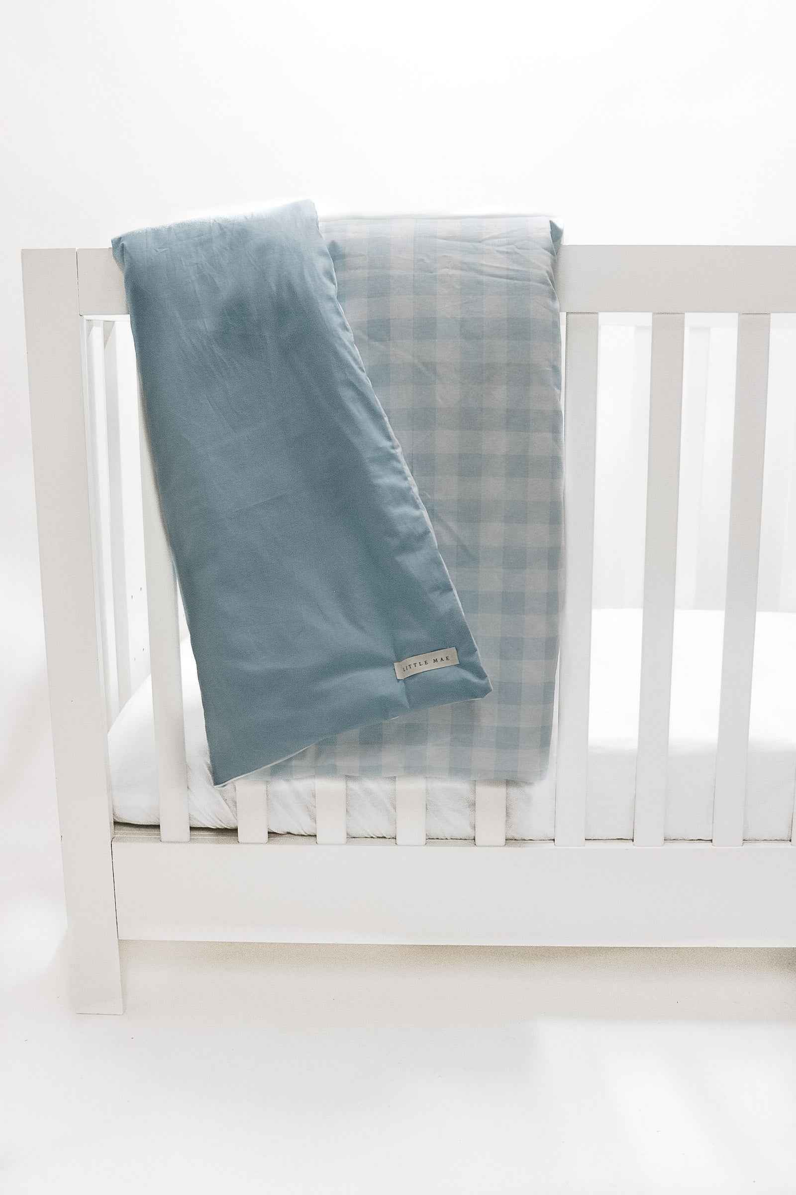 Marine Gingham Quilted Blanket