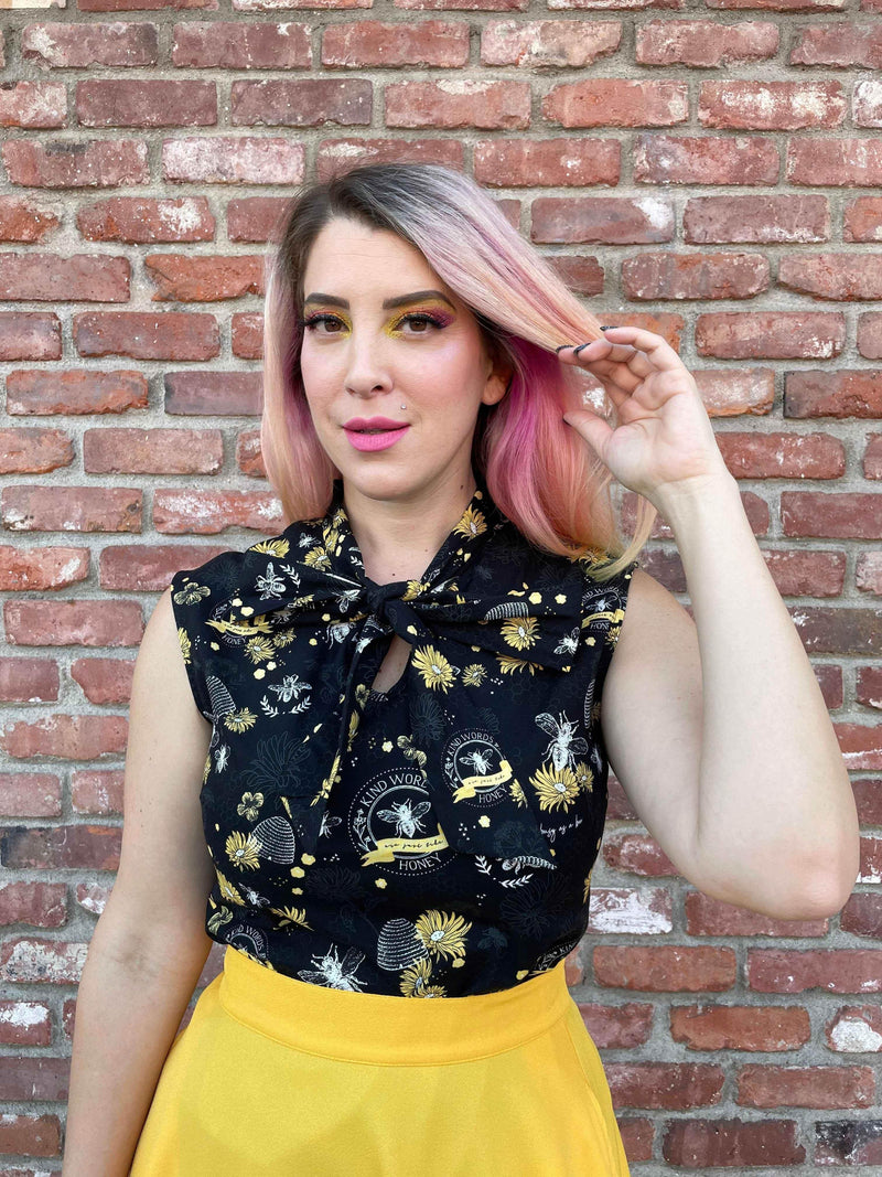 Bee Kind Bow Top Shirts & Tops by Retrolicious
