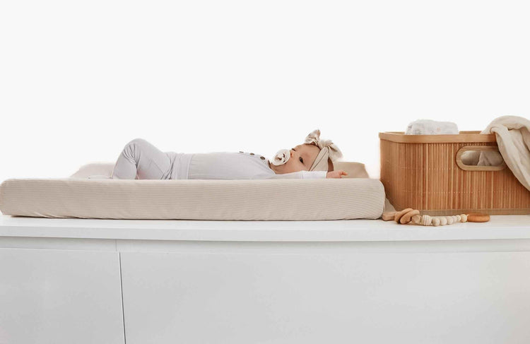 Oat Ribbed Changing Pad Cover - GiFTiFY