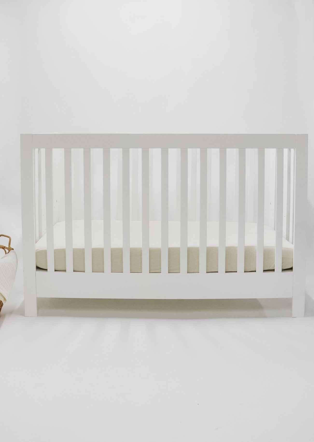 Oat Ribbed Crib Sheet