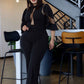 La Mesh Inserted Fashion Jumpsuit