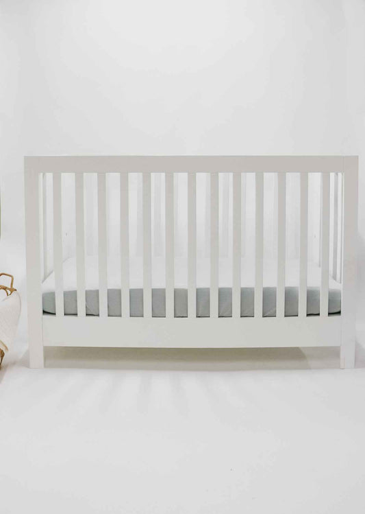 Seafoam Ribbed Crib Sheet