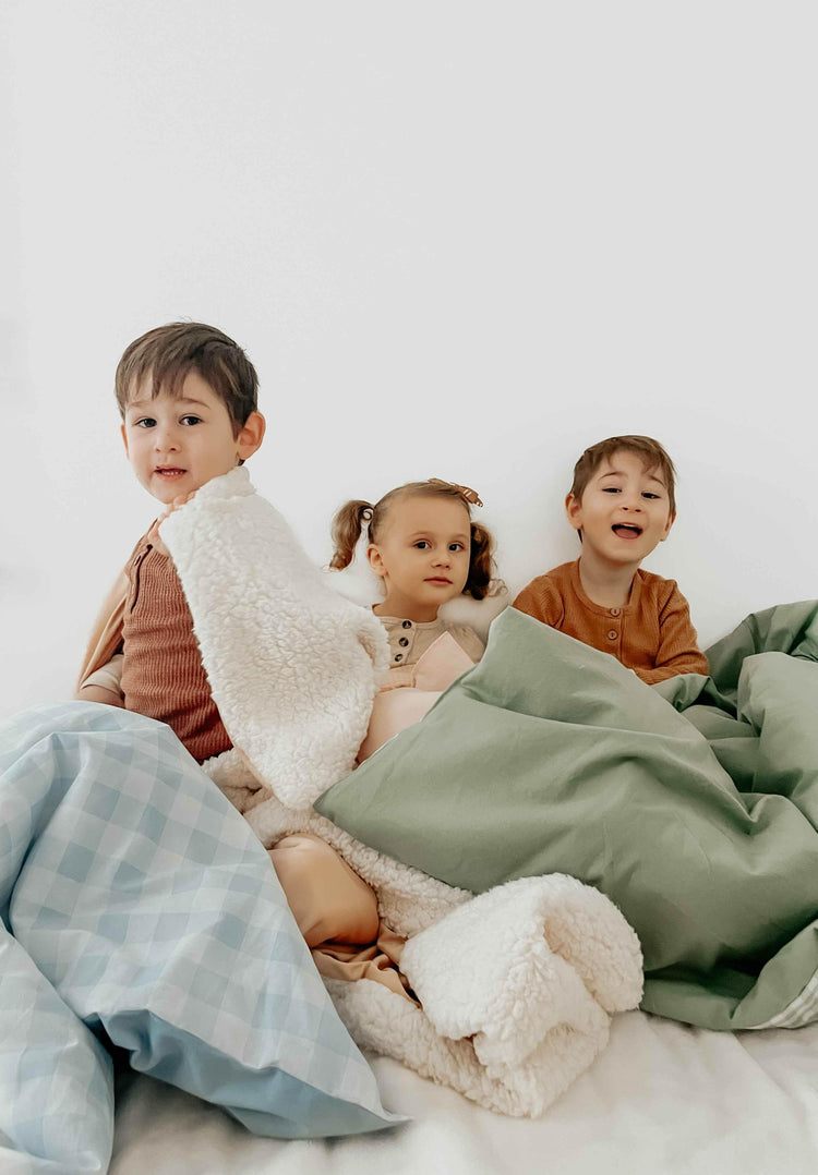 Marine Gingham Quilted Blanket - GiFTiFY