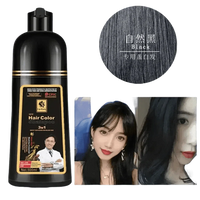 Instant Coloring Shampoo for Natural Black Color purple grey hair men