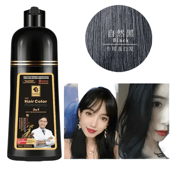 Instant Coloring Shampoo for Natural Black Color purple grey hair men - GiFTiFY