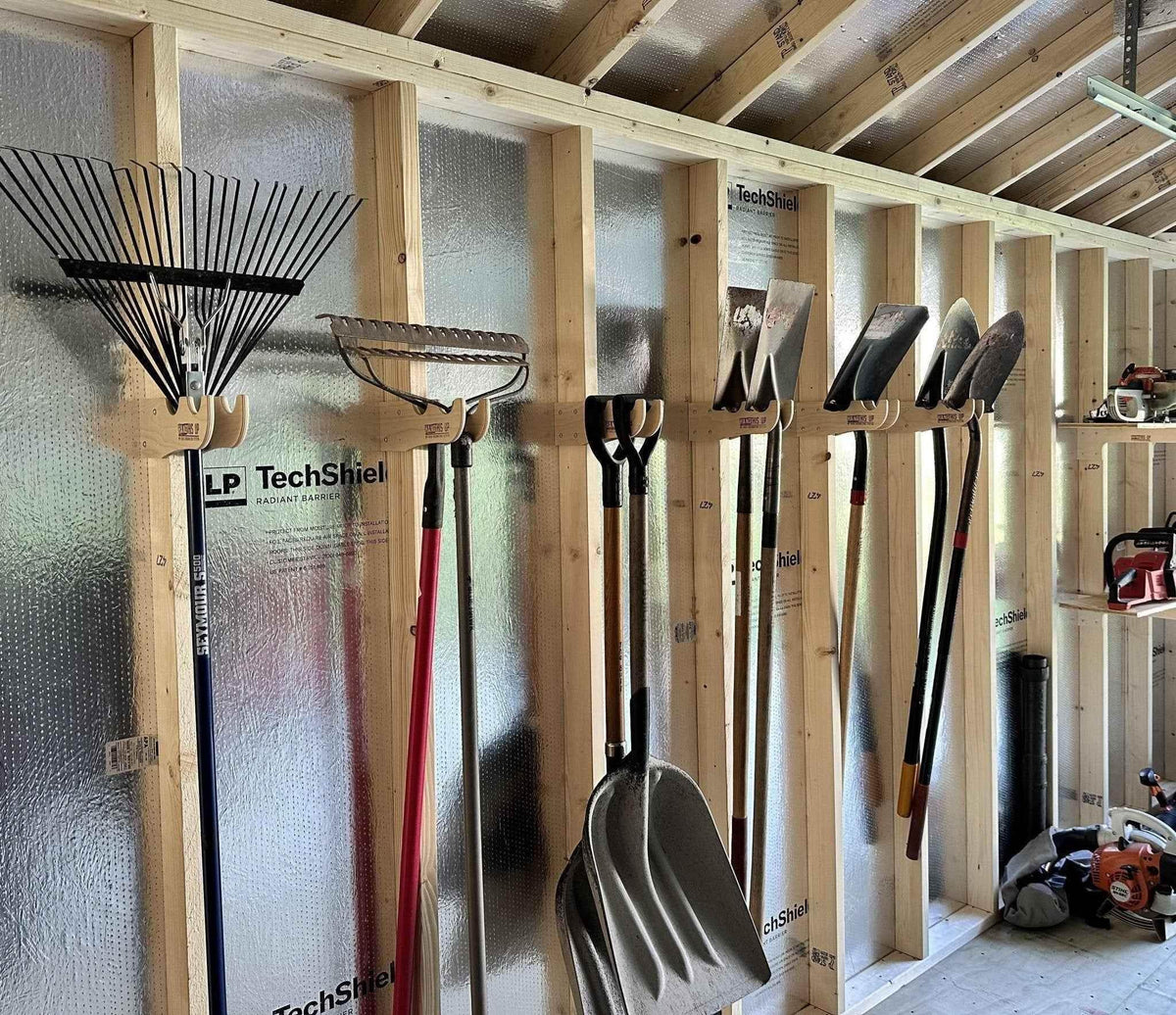 Garden Tool Organizer – Shed Storage Rack for Yard Tools Organizer for Shed Outdoor Storage by HangThis Up My Shed Organizing System