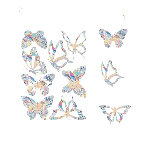 Butterfly window clings with dimensions.