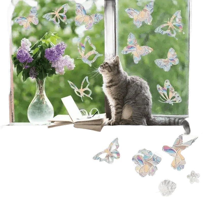 Iridescent Butterfly Sun Catcher Window Stickers - GiFTiFY
