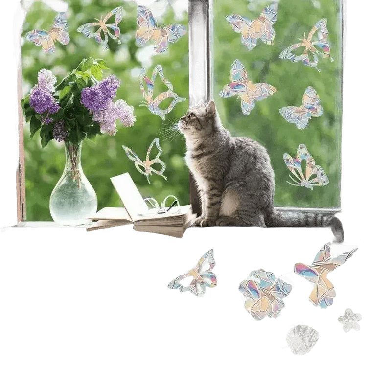 Iridescent Butterfly Sun Catcher Window Stickers - GiFTiFY