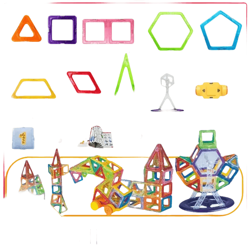 Kids Magnetic Building Blocks Mini Size Magnet Blocks Colorful Magnetic Building Blocks - GiFTiFY