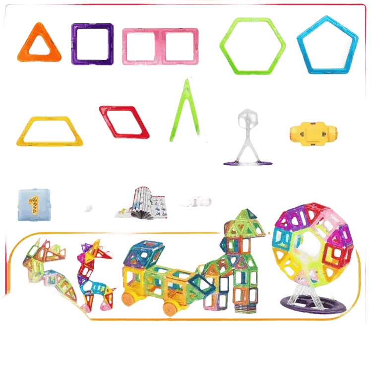 Kids Magnetic Building Blocks Mini Size Magnet Blocks Colorful Magnetic Building Blocks - GiFTiFY