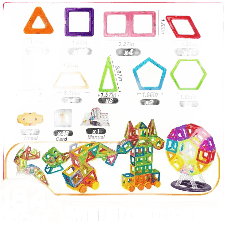 Kids Magnetic Building Blocks Mini Size Magnet Blocks Colorful Magnetic Building Blocks - GiFTiFY