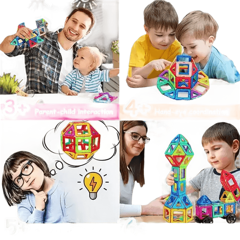 Kids Magnetic Building Blocks Mini Size Magnet Blocks Colorful Magnetic Building Blocks - GiFTiFY