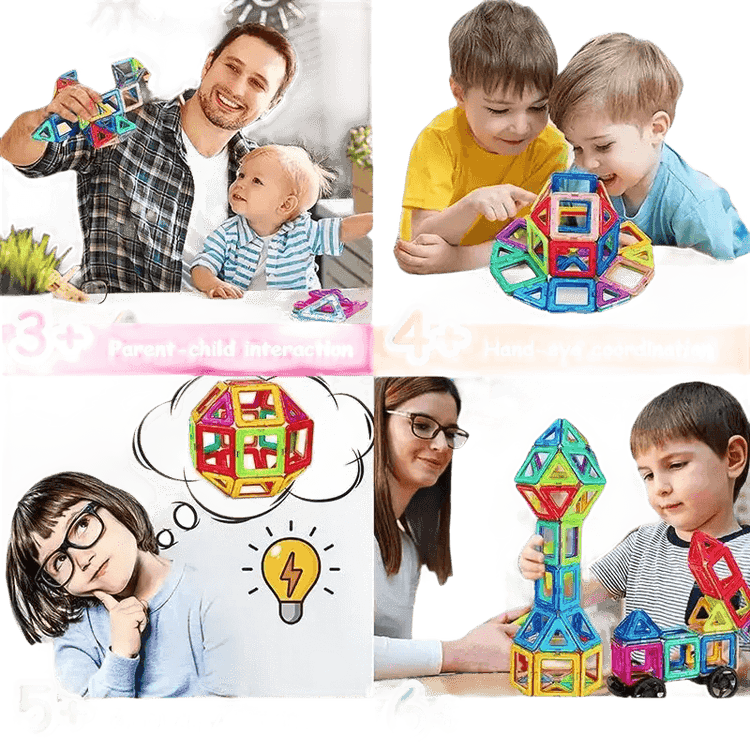 Kids Magnetic Building Blocks Mini Size Magnet Blocks Colorful Magnetic Building Blocks - GiFTiFY