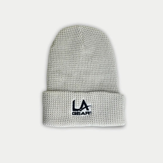 LA GEAR CUFFED WAFFLE EMBROIDERED BEANIE LA Gear