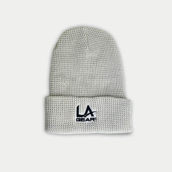 LA GEAR CUFFED WAFFLE EMBROIDERED BEANIE - GiFTiFY