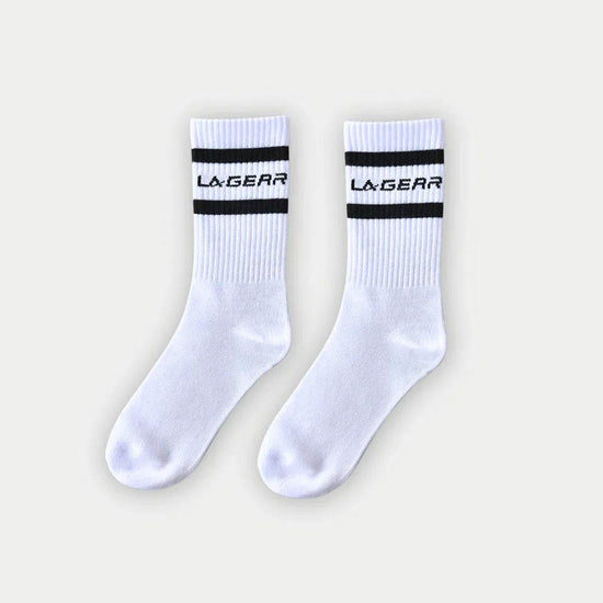 LA GEAR CLASSIC ATHLETIC STRIPED CREW SOCKS - GiFTiFY
