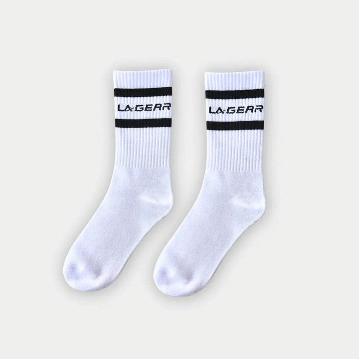 LA GEAR CLASSIC ATHLETIC STRIPED CREW SOCKS - GiFTiFY
