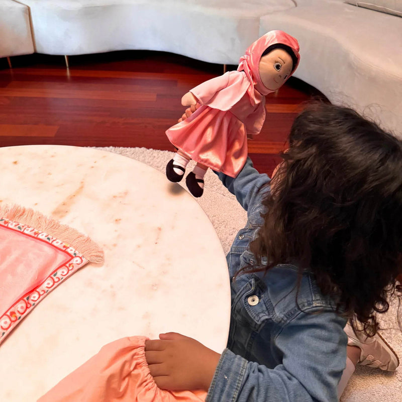 The Lala Doll + 4 Outfits + Prayer Rug | My First Hijabi, Muslim Doll Doll by Lala + Mo