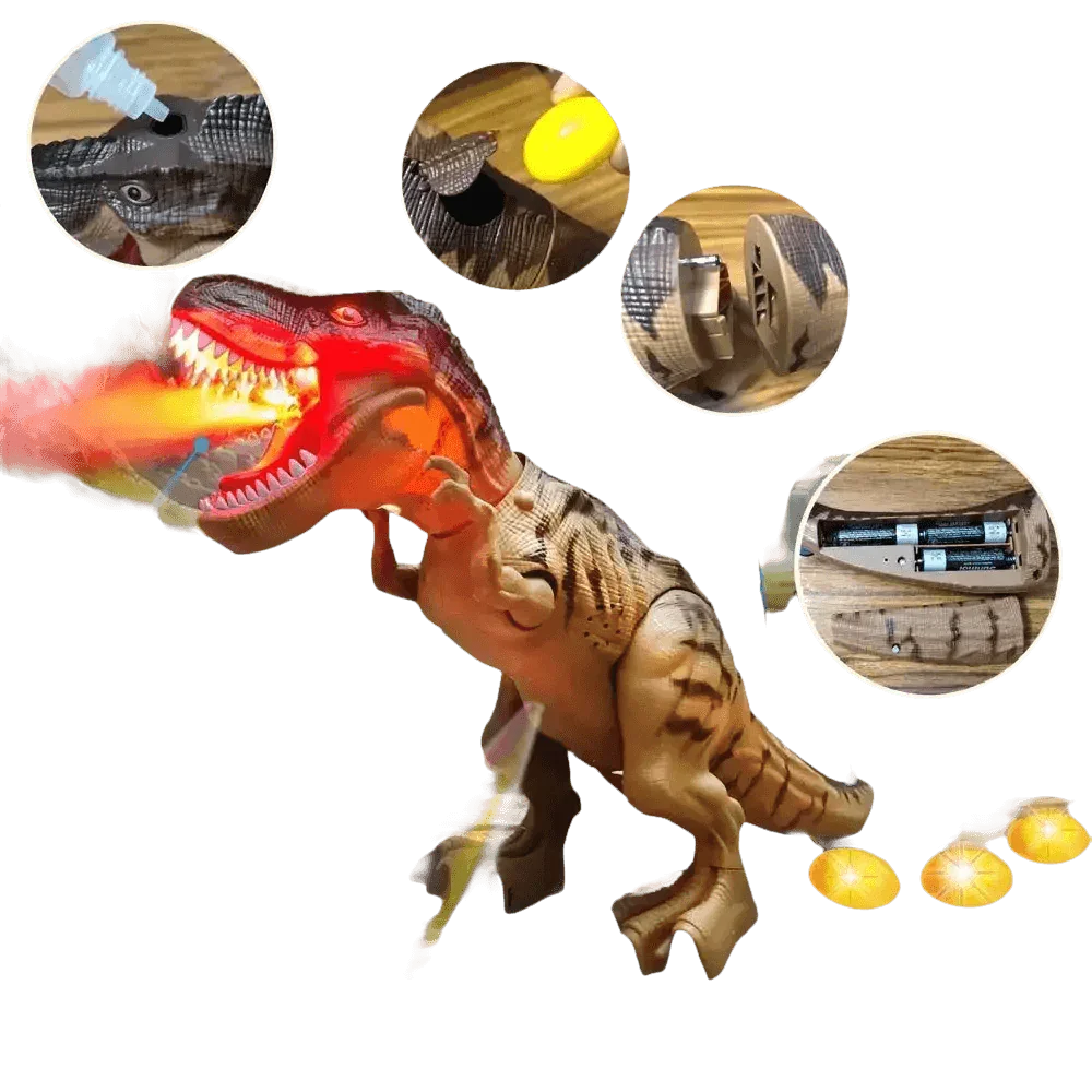 Large Size Walking Dinosaur Robot with Light Up Mouth and Eggs electric walking dinosaur - GiFTiFY