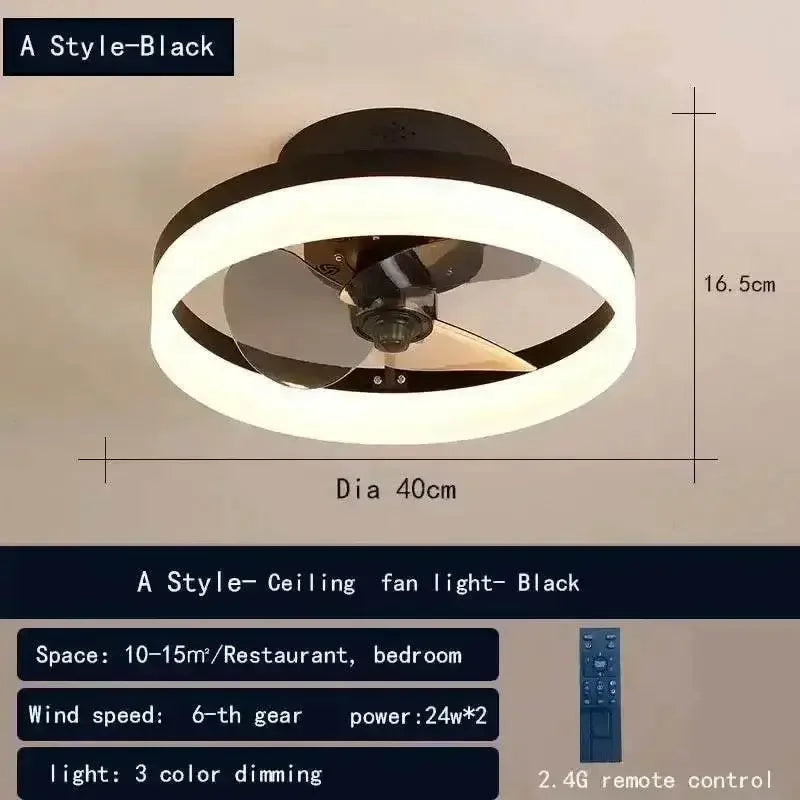 LED Ceiling Fan with Remote Control Chandelier by DSERS