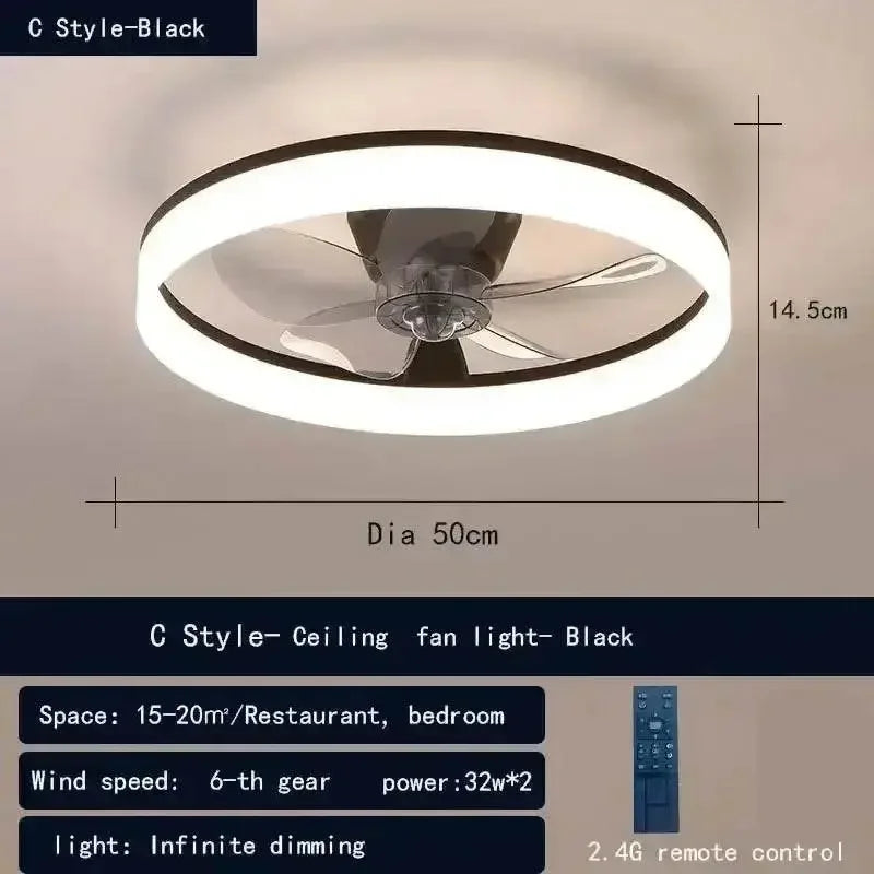 LED Ceiling Fan with Remote Control Chandelier by DSERS