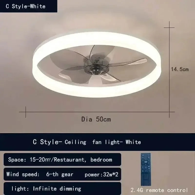 LED Ceiling Fan with Remote Control Chandelier by DSERS