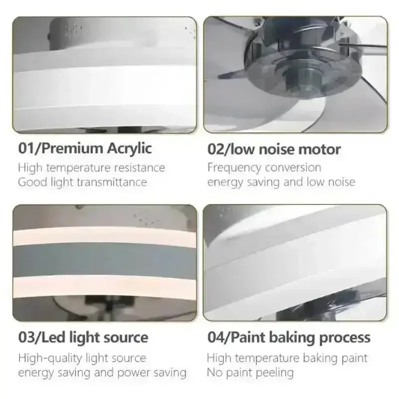LED Ceiling Fan with Remote Control Chandelier by DSERS
