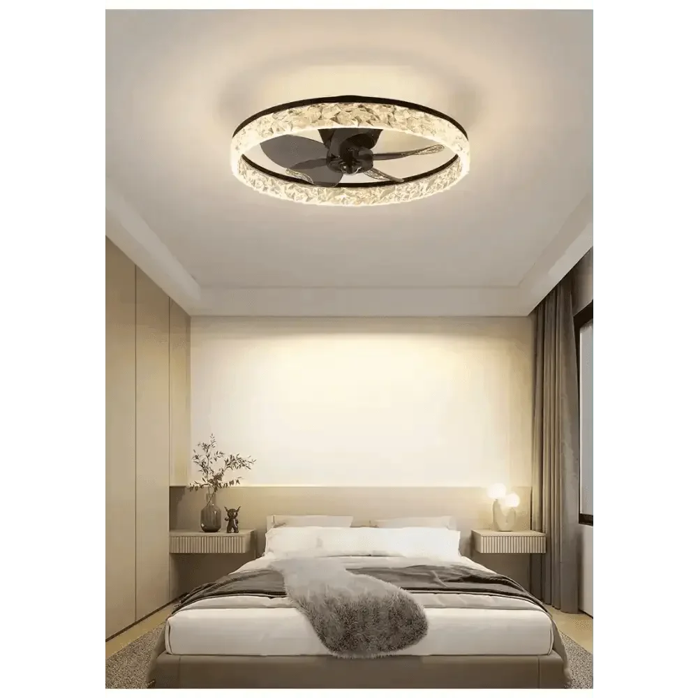 LED Ceiling Fan with Remote Control Chandelier by DSERS