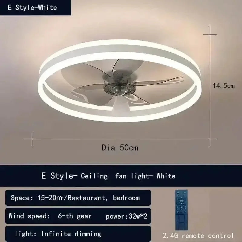 LED Ceiling Fan with Remote Control Chandelier by DSERS