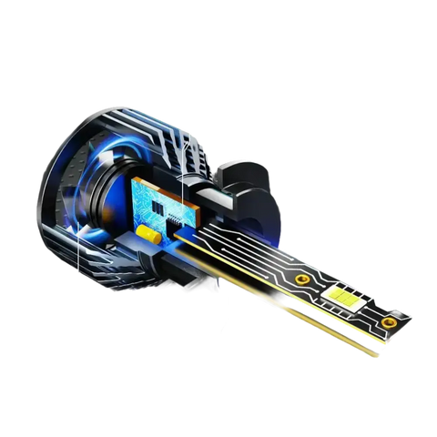 Car headlight with cooling system.