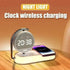 LED Night Light 3 Lights 360° Rotate Clock Alarm Clock Desktop Mobile Phone Wireless Charger for Bedroom Smart Phones Room Decor - GiFTiFY