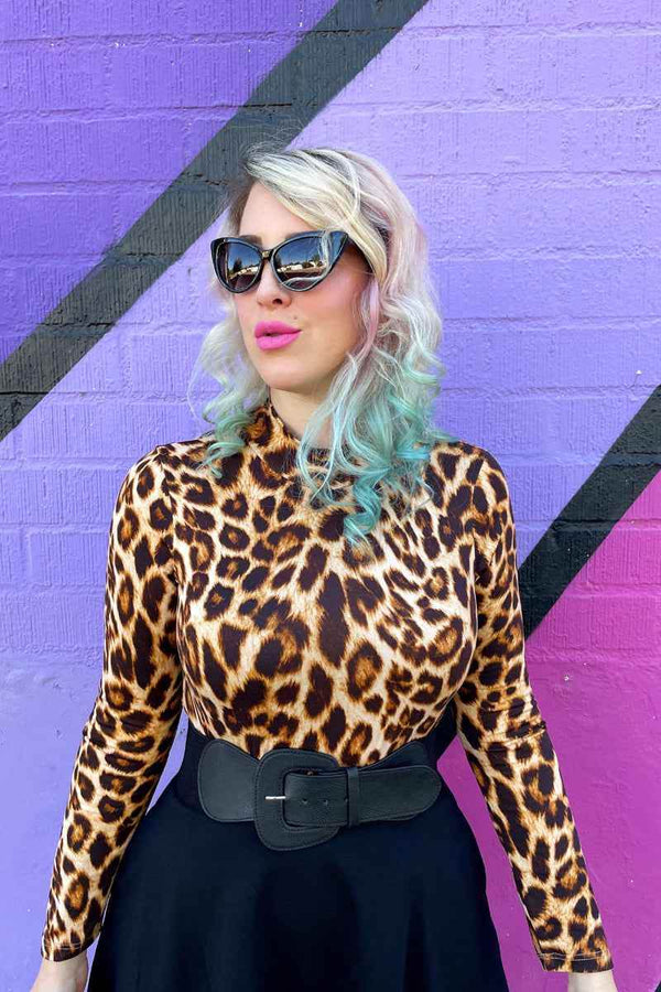 Leopard Mock Neck Top - GiFTiFY