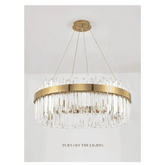 Gold Dia 80cm Crystal Ceiling Pendant Luxury Modest Crystal Chandelier Round Crystal Chandelier - GiFTiFY