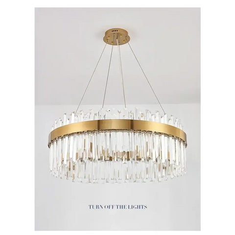 Luxury Modest Crystal Ceiling Pendant Light for Living Dining Table Room Kitchen Gold Hanging Chandelier Home Decor