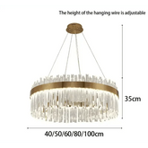 Gold Dia 80cm Crystal Ceiling Pendant Luxury Modest Crystal Chandelier Round Crystal Chandelier - GiFTiFY