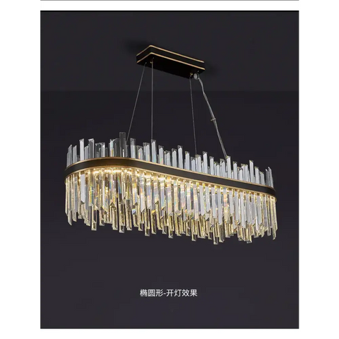Luxury Modest Crystal Ceiling Pendant Light for Living Dining Table Room Kitchen Gold Hanging Chandelier Home Decor