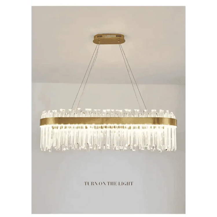 Gold Dia 80cm Crystal Ceiling Pendant Luxury Modest Crystal Chandelier Round Crystal Chandelier - GiFTiFY