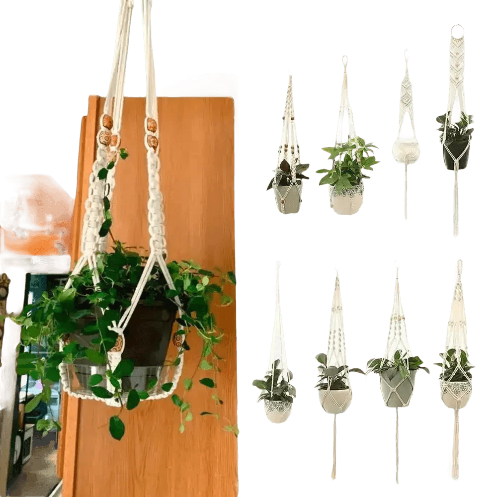 Macrame Plant Shelves with Plants Gardening Macrame Plant Hangers - GiFTiFY