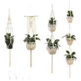 Macrame Plant Shelves with Plants Gardening Macrame Plant Hangers - GiFTiFY