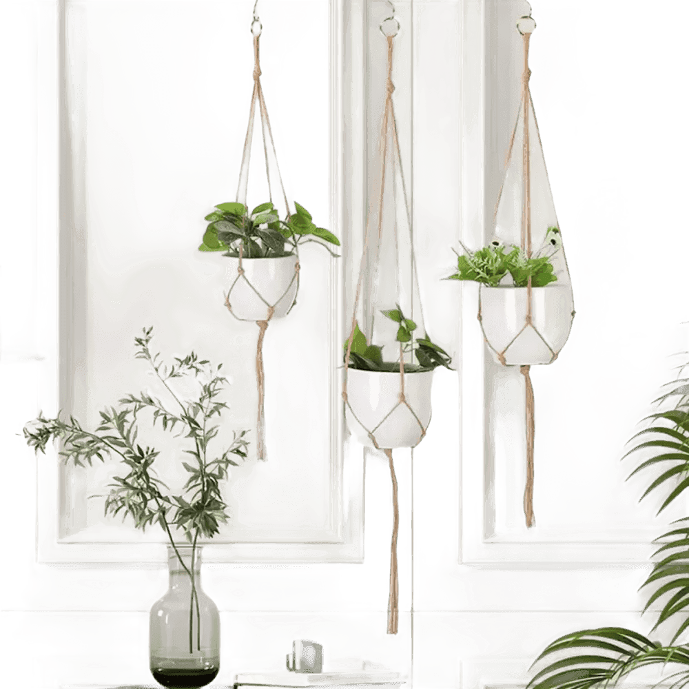 Macrame Plant Shelves with Plants Gardening Macrame Plant Hangers - GiFTiFY