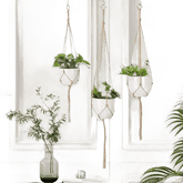 Macrame Plant Shelves with Plants Gardening Macrame Plant Hangers - GiFTiFY