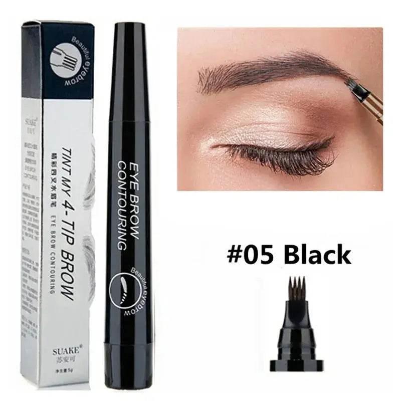Brown Waterproof Brow Microblading Pen Eyebrow Eyeliner Brush by DK-Cosmetics Store