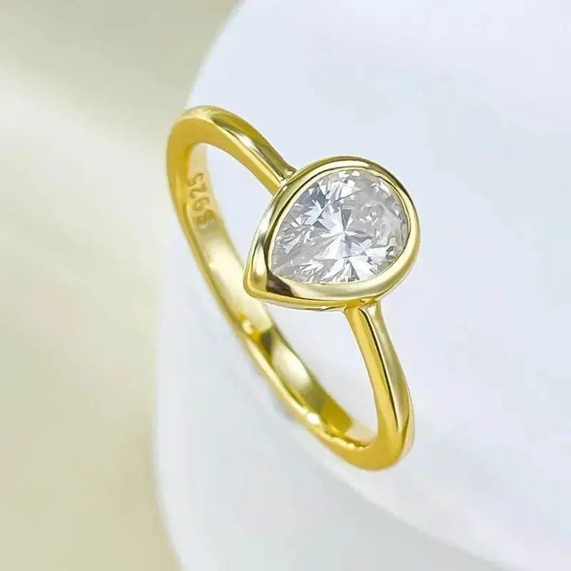 Radiant Cut Lab Moissanite Diamond Ring 100% Real 925 Rings by Dropshee