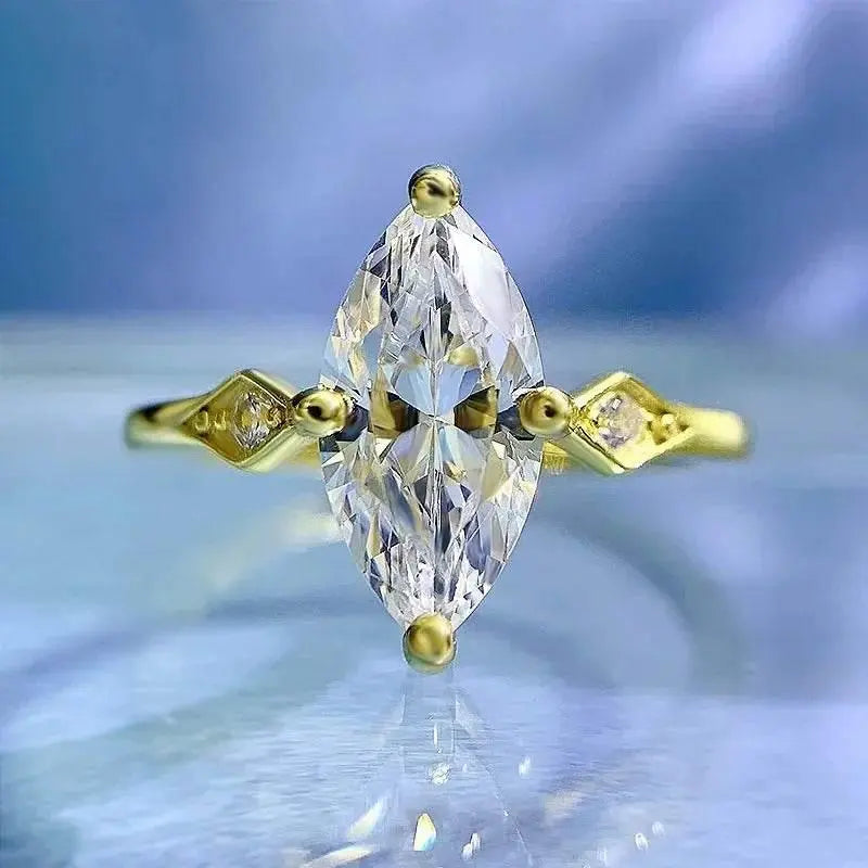 Radiant Cut Lab Moissanite Diamond Ring 100% Real 925 Rings by Dropshee