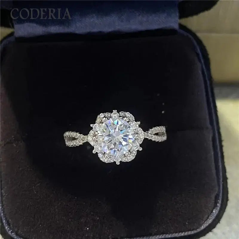 Princess Aisha 6 Claw 2 CT Moissanite Ring D Color VVS Diamond Certified Luxury Wedding Rings 925 Sterling Silver Jewelry - GiFTiFY