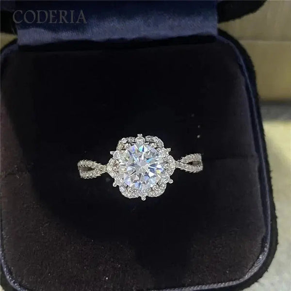 Princess Aisha 6 Claw 2 CT Moissanite Ring D Color VVS Diamond Certified Luxury Wedding Rings 925 Sterling Silver Jewelry - GiFTiFY