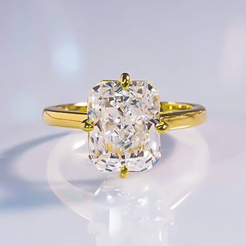 Radiant Cut Lab Moissanite Diamond Ring 100% Real 925 Sterling Silver Engagement Wedding Band Rings for Women Promise Jewelry - GiFTiFY