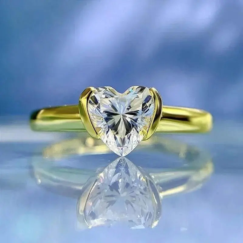 Radiant Cut Lab Moissanite Diamond Ring 100% Real 925 Rings by Dropshee