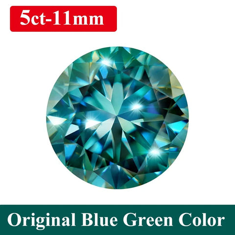 Blue Green Moissanite Loose Stones 0.1-10ct GiFiFY